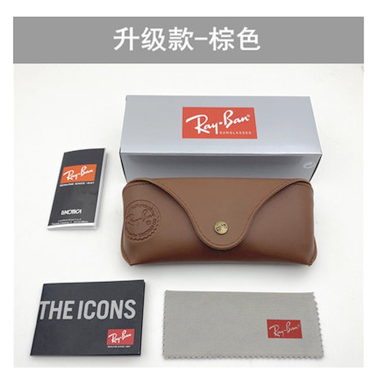 [กล่องพกพา] [ไม่รวม] Ray-Ban High-End Sun Box RayBan Box Portable Storage Compression-Resistant Universal Flat Leather Box - รูปที่ 6