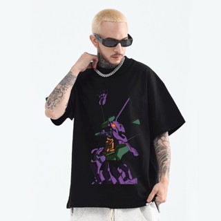 EVANGELION-01 EVA Anime Oversized T Shirt for Men Cotton Women Trendy Short Sleeve Loose Clothingเสื้อยืด