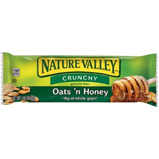 เนเจอร์ วัลเล่ย์ ผสมข้าวโอ๊ตและน้ำผึ้ง 42 กรัม - Crunchy Granola Bars Oatsn Honey 42g Nature Valley brand