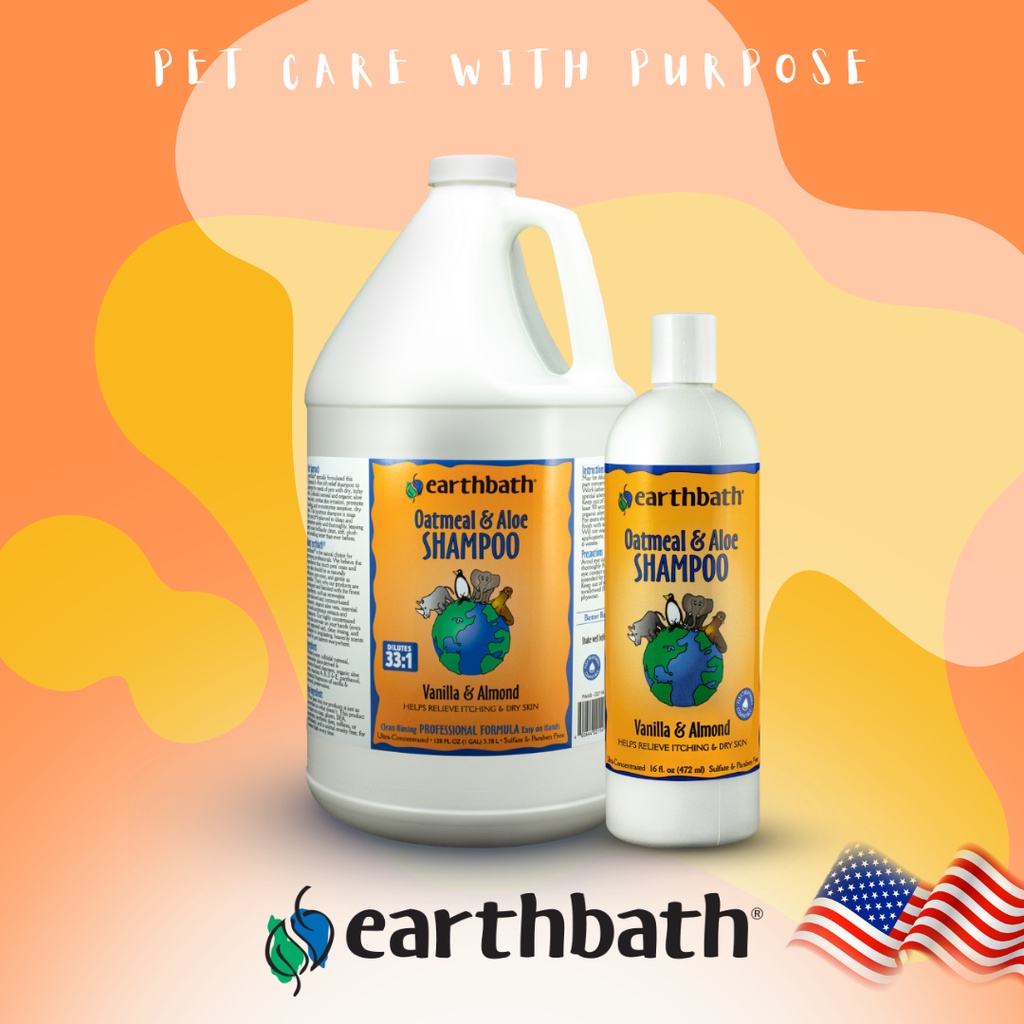 Earthbath Vegan Oatmeal & Aloe Dog Shampoo แชมพูสูตรข้าวโอ๊ทและว่านหางจระเข้ รักษารังแคและผิวแห้งเป็นขุย