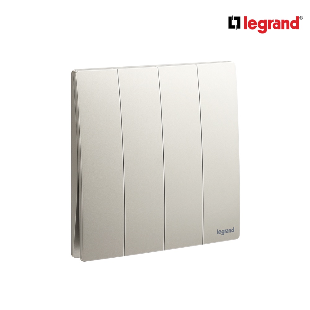 Legrand สวิตช์ทางเดียว 4 ช่อง สีแชมเปญ 4G 1Way Switch 16A | Mallia Senses | Champaigne | 281006CH