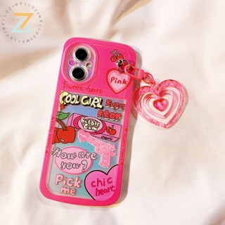Zymello เคส OPPO F11 Pro F7 F9 A74 5G A31 2020 Reno 4F Reno 5F เคสโทรศัพท์ซิลิโคนแหวนรักสีชมพูแฟชั่น