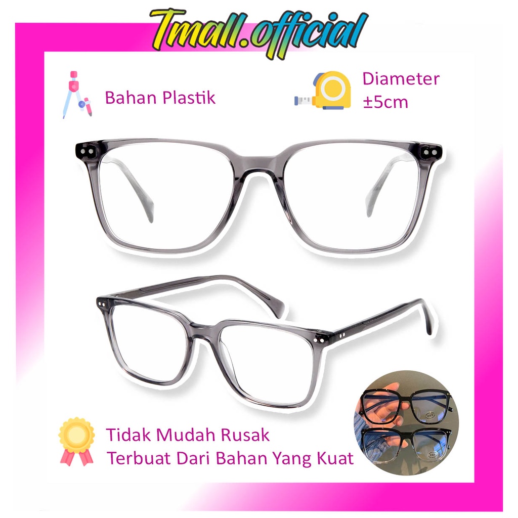 TMALL แว่นตาทรงสี่เหลี่ยมสําหรับผู้หญิงพร้อมตัวแปรสีแฟชั่นเส้นผ่านศูนย์กลางขนาดใหญ่นําเข้าสไตล์เกาหล