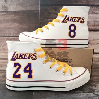 ♛✽NBA new KOBE No. 8 No. 24 รองเท้าผ้าใบย้อนยุคคลาสสิก KOBE LOGO รองเท้าผ้าใบกันลื่น