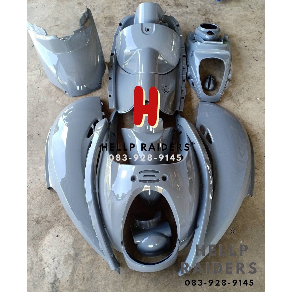ชุดสี เฟรม ฮอนด้า สกู้ปปี้ ไอ ตัวเก่า  Honda Scoopy i ปี 2009-2011  ครบชุด 15 ชิ้น สีเทาแลมโบ  รับปร