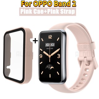 2 in 1 สายนาฬิกาข้อมือซิลิโคน และเคสป้องกัน PC สําหรับ OPPO Band 2