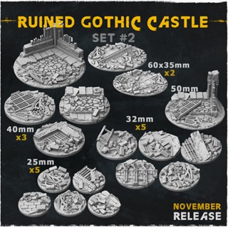 Ruined gothic castle base ฐานโมเดล warhammer 40k [Designed by Zabavka]