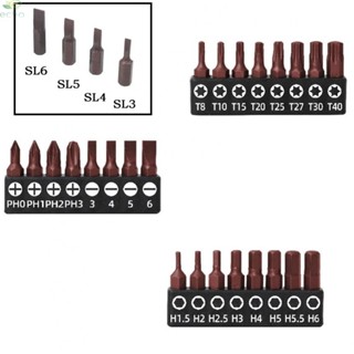 【ECHO】Screwdriver Bits Magnetic PH PH2 PH3 SL3 SL4 SL5 SL6 25mm Security 8pcs【Echo-baby】