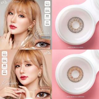 💟 Kitty Kawaii ลายใหม่ mini Rebecca สายตา -00 ถึง -1000 brown gray Contactlens คอนแทคเลนส์ บิ๊กอาย คอนแทคเลนส์ ราคาถูก