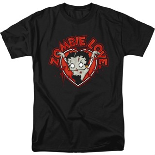 Zombie Love Betty Boop T-Shirt เสื้อครอปสายฝอ เสื้อยืดผู้หญิง เสื้อคนอ้วน เสื้อเชิ้ต