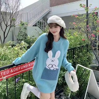 sweater ไหมพรม ลายน้อนนกระต่าย 🐰รุ่นนี้อยากบอกว่าใส่แล้วเกาหลีสุดๆงับ