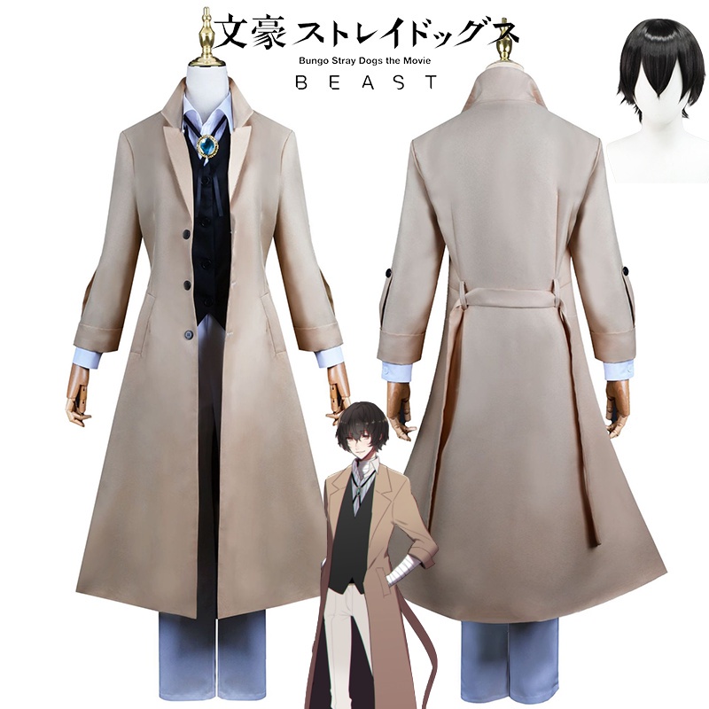 Anime Bungou Stray Dogs Dazai Osamu Cosplay Costume Jacket Adult Windbreaker Halloween Christmas