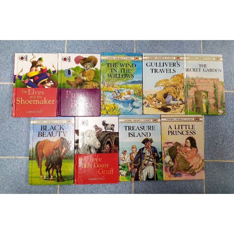 ภาพสี่สี วรรณกรรมภาษาอังกฤษสำหรับเด็ก Puss in boot black beauty the wind in the willows gulliver's t