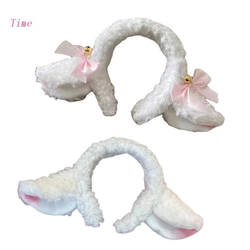 Cartoon Animal Headbands Furry Girls Lamb Hair Hoop Plush Ears Makeup Hairband