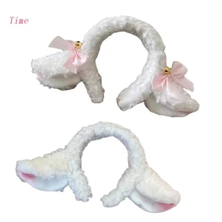 Cartoon Animal Headbands Furry Girls Lamb Hair Hoop Plush Ears Makeup Hairband