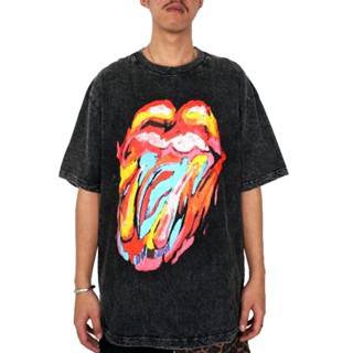 oversize T-shirt เสื้อยืด ลาย Rock N ROLL OVERSIZE ของแท้ S-5XL