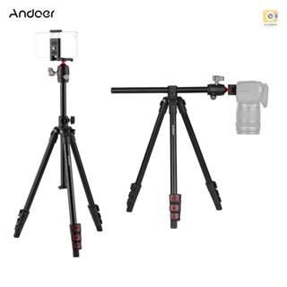 Andoer Q160H ขาตั้งกล้อง แนวนอน แบบพกพา 360 องศา° หัวบอลพาโนรามา สําหรับกล้อง DSLR ILDC DVs สมาร์ทโฟน โหลด 5 กก.