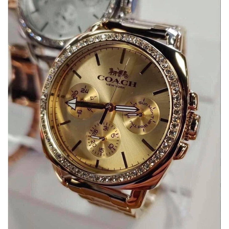 พร้อมส่ง แท้ 🇺🇸 100% New นาฬิกา Coach 14503130 Womens Gold Stainless Steel BOYFRIEND Chronograph Bracelet 14503130 #1