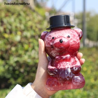 Ost ขวดเครื่องดื่มใส ลายหมี ขนาด 500 มล. พร้อมหลอดดูด สําหรับเครื่องดื่มเย็น ชา นม น้ําผลไม้ ชา กาแฟ น้ําผึ้ง