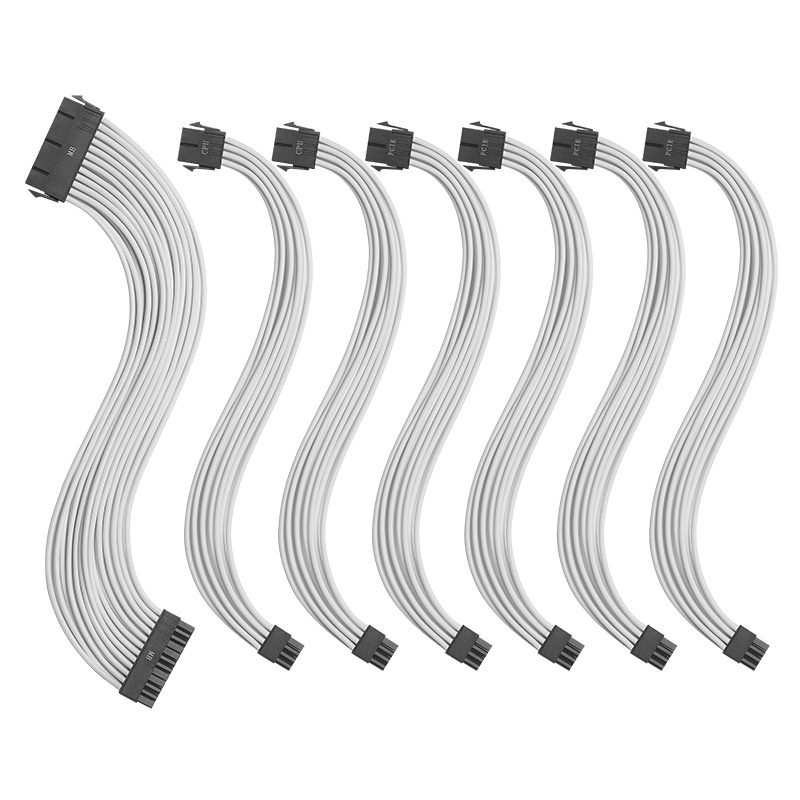 สายถัก สายต่อ Power Supply M/B 24pin, CPU 8pin (4+4), PCIe 8pin (6+2) 30cm. 18AWG