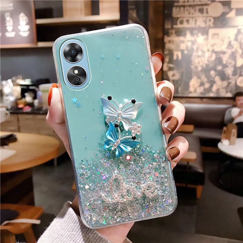 เคส OPPO A60 A79 Reno11F A18 A38 A58 A98 5G Reno 8T A78 5G A17K A57 A77S 5G Reno 8Z 7Z 6Z A96 A76 A16 เคสโทรศัพท์มือถือ ลายผีเสื้อ 3D สําหรับ