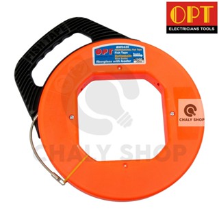 "OPT" BW0430 ฟิชเทปหุ้ม ฟิชเทปพร้อมตลับ (FISH TAPE) ลวดนำสายไฟ ความยาว 30 เมตร