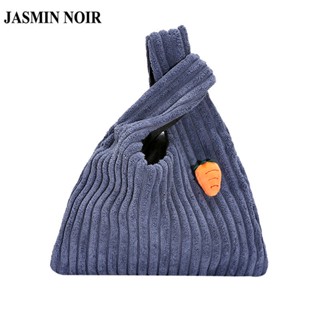 Jasmin NOIR กระเป๋าถือ กระเป๋าสะพายไหล่ ผ้าสักหลาด ทรงโท้ท ลายแครอทน่ารัก สําหรับสตรี