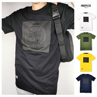 IBEROZ เสื้อยืด เสื้อสกรีนลาย งานอัดนูน แนวสตรีท รุ่นS-BLACKiS