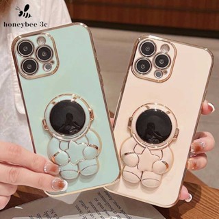 Realme C55 C53 C33 C30 C30s C31 C35 ขอบตรง 90° นักบินอวกาศเคสโทรศัพท์แบบเคลือบด้วยไฟฟ้า