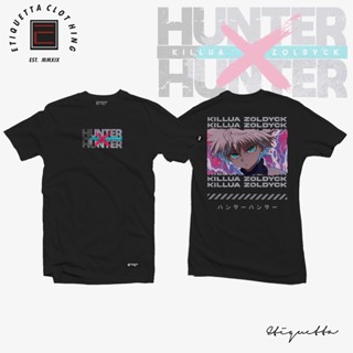 Hunter x Hunter - Killua Zoldyck v4 ฤดูร้อนแขนสั้นเสื้อยืดการ์ตูนญี่ปุ่นอะนิเมะหลวมป่าคู่รักชายและหญิงสามารถสวมใส่ได้