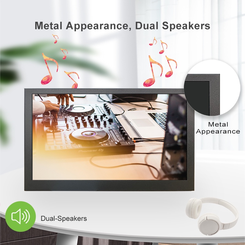 7 inch Monitor Display 1024x600 HD LCD Display 7 inch HDMI LCD Screen Display with Stand Dual Speakers HDMI Touchscreen #8