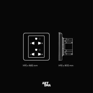 ART DNA รุ่น A63 Double 3 PIN Socket สีขาว design switch สวิตซ์ไฟโมเดิร์น สวิตซ์ไฟสวยๆ ปลั๊กไฟสวยๆ