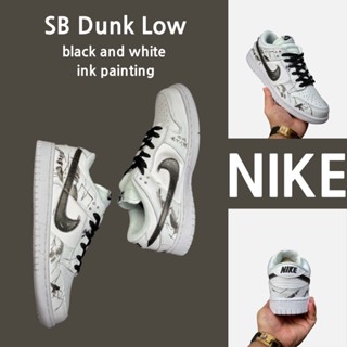 （ยิงจริง）Nike SB Dunk Low ภาพวาดหมึกขาวดำ ของแท้100%💯รองเท้าผ้าใบ รองเท้า รองเท้าวิ่ง รองเท้า nike-1-4