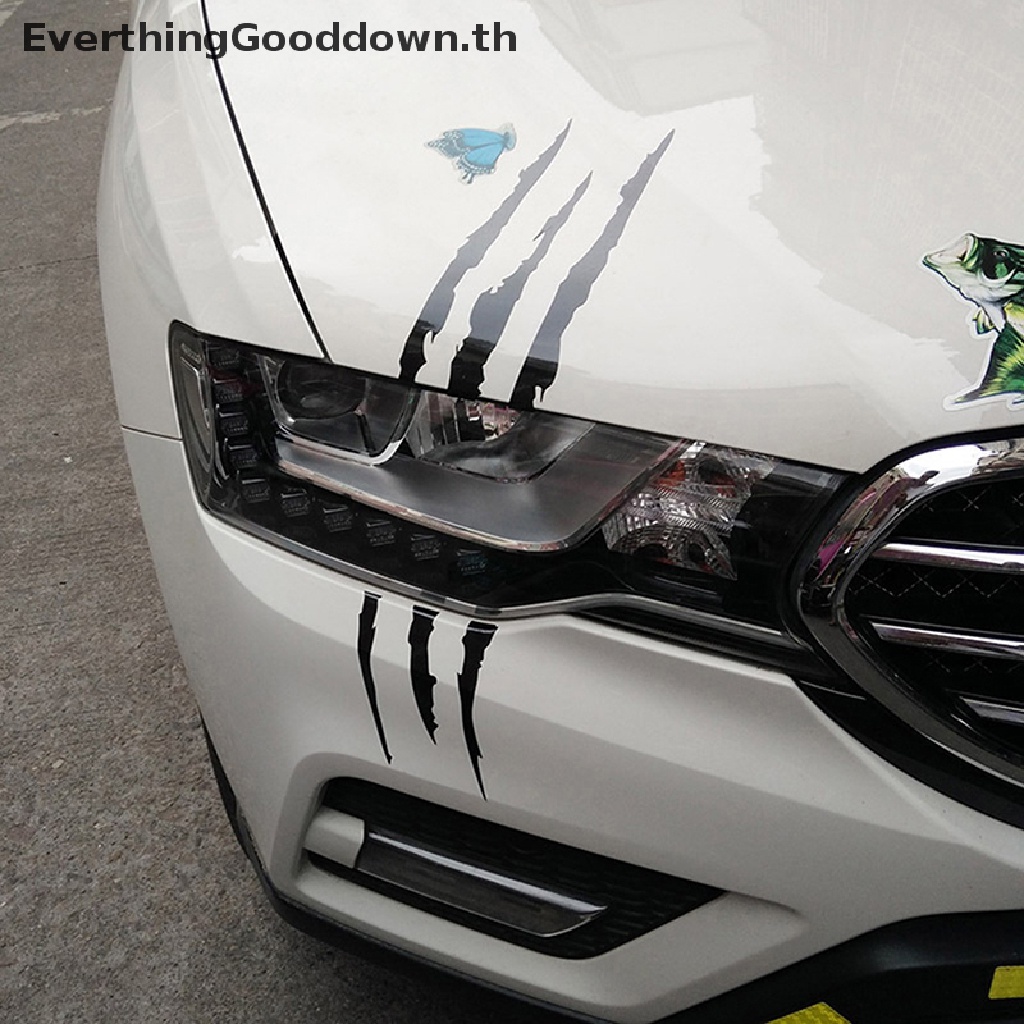 EVER ไฟหน้ารถส่วนบุคคลสติกเกอร์รถ Monster Claw Stripe Marks ไฟหน้า Decal สติกเกอร์รถ Auto Accessorie