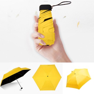 Mini Parasol Pocket Women&amp;#39;s Umbrella 6 Folding Colorful Handle Ultralight Rain Sun Umbrella Anti UV Umbrella Parasol