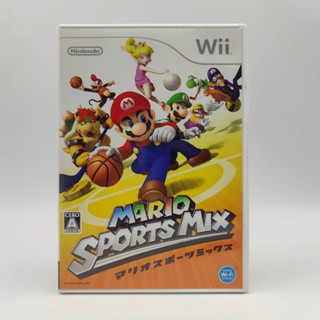 MARIO Sports Mix แผ่นมีรอย เล่นได้ แผ่นแท้ Wii JP +มีกล่องใสสวมเพื่อเก็บสะสมให้+