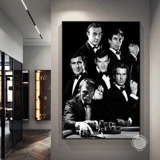 โปสเตอร์ผ้าใบ ลายภาพยนตร์ James Bond 007 สําหรับตกแต่งผนัง