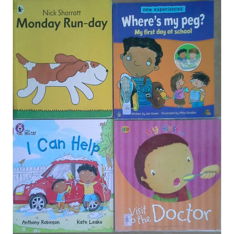 Monday Run-day, I can help, Where's my peg? visit to the doctor (m49) หนังสือมือสอง ปกอ่อน นิทาน