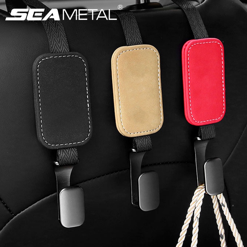 Seametal 2 ชิ้น ตะขอเเขวนในรถยนต์ ตะขอเก็บของ ตะขอแขวนหลังเบาะ แบบพกพา ตะขอเอนกประสงค์บนรถ
