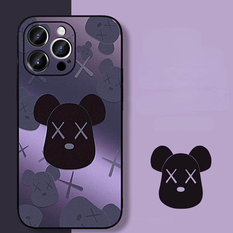 เคสโทรศัพท์มือถือหนัง PU ไฮบริด แบบบาง ลายหมี สองชั้น สําหรับ iPhone 11 12 13 14 Pro Max iPhone X XS XR 14Plus