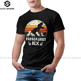 เสื้อยืดแขนสั้น พิมพ์ลายไดโนเสาร์ Papasaurus แฟชั่นสําหรับผู้ชาย