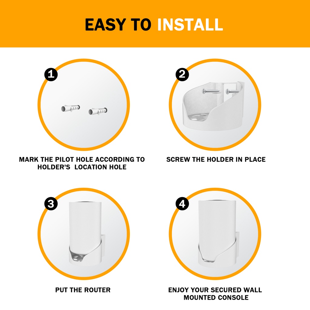 STANSTAR Wall Mount สําหรับ TP-Link Deco X68/XE75/XE75 Pro AX5400 ทั้งตาข่าย Wi-Fi 6 ระบบ,ประหยัดพื้นที่แขวนผนังยึดสําหรับ Wi-Fi Booster, Cable Organizer ไม่มี Me