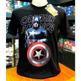 เสื้อยืดMarvel_ลิขสิทธิ์แท้ลายกัปตันอเมริกาสีดำ(MVX-010)