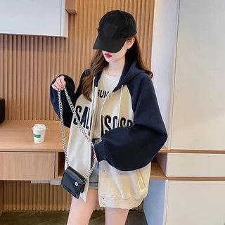 เสื้อกันหนาวมีฮู้ด เสื้อแจ็คเก็ตแขนยาว เนื้อผ้าสำลี ทรงหลวม รุ่นใหม่ สไตส์เกาหลี