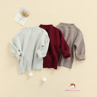 Innocence เสื้อกันหนาว คอกลม แขนยาว ผ้าถัก สีพื้น สําหรับเด็กวัยหัดเดิน