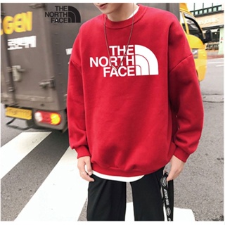 The North Face ของแท้ 100% เสื้อกันหนาวจัมเปอร์ลําลอง พิมพ์ลาย ทรงหลวม อเนกประสงค์ สไตล์มินิมอล สําหรับผู้ชาย และผู้หญิง