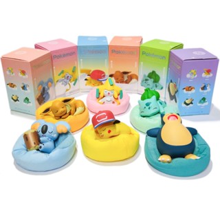 โมเดลรถยนต์ Pokemon Nap Time Series Pikachu Bulbasaur Snorlax ของเล่นสําหรับเด็ก