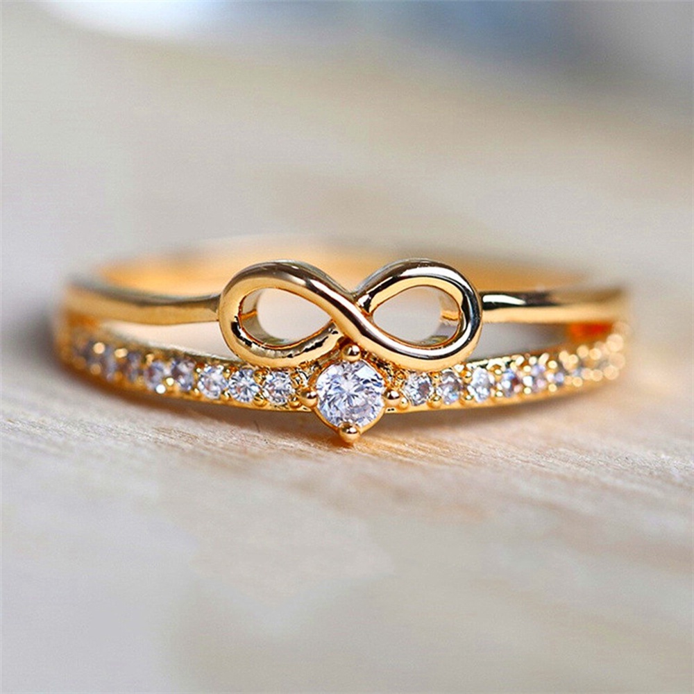 925 เงินสเตอร์ลิง Chic Bow Shape แหวนนิ้วมือสําหรับผู้หญิง Infinity Sign Cubic Zirconia แหวนแฟชั่นอุปกรณ์เสริมนิ้วมือทุกวันเครื่องประดับ