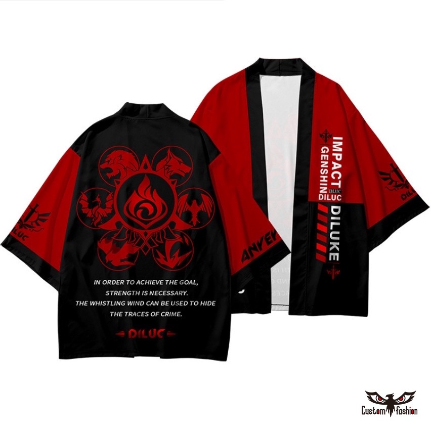 【CustomFashion】Game Genshin Impact Cloak Japanese Kimono Haori Yukata Zhongli Cosplay Women/Men Fashion Summer Short Sl #3