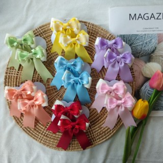 โบว์7วัน7สี🌈ตกเเต่งหัวใจ(ราคา/1คู่)